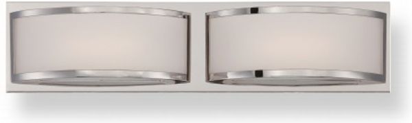 Satco NUVO 62-318 Two-Lights Wall Mounted LED Wall Sconce in Brushed Nickel Finish, 120 Volts, 4.8 Watts, Lamp type LED, UL Listed, Width 20.5 Inches, Height 4.125 Inches, Weigth 2 Pounds, UPC 045923323188 (SATCO NUVO 62-318 SATCO NUVO62-318 SATCONUVO 62-318 SATCONUVO62-318 SATCO NUVO 62318 SATCO NUVO 62 318)