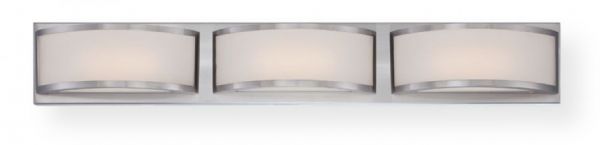 Satco NUVO 62-319 Two-Lights Wall Mounted LED Wall Sconce in Brushed Nickel Finish, 120 Volts, 4.8 Watts, Lamp type LED, UL Listed, Width 20.5 Inches, Height 4.125 Inches, Weigth 2 Pounds, UPC 045923323195 (SATCO NUVO 62-319 SATCO NUVO62-319 SATCONUVO 62-319 SATCONUVO62-319 SATCO NUVO 62319 SATCO NUVO 62 319)
