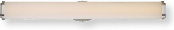 Satco NUVO 62-915 Three-Light Triple LED Wall Sconce in Brushed Nickel Finish, White Glass Shades, 120 Volts, 39 Watts, 3120 Lumen Output, Dimmable, Bulb Included, Width 5 Inches, Length 36 Inches, Extension 3.25 Inches, Weight 1.00 Pound, UPC 045923328763 (NUVO 62-915 NUVO 62/915 NUVO 62915 NUVO62-915 NUVO62915 NUVO-62-915)