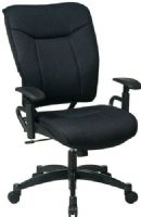 Office Star 3701 Space Black Deluxe Mesh Managers Chair, Thick Padded Contour Seat and Back with Built-in Lumbar Support, One Touch Pneumatic Seat Height Adjustment, 2-to-1 Synchro Tilt Control with Adjustable Tilt Tension and Tilt Lock, Black Deluxe Mesh Fabric, Height Adjustable Arms with PU Pads, Heavy Duty Gunmetal Finish Base with Oversized Dual Wheel Carpet Casters (OFFICESTAR3701 OFFICESTAR-3701 OFFICE3701 OfficeStar) 