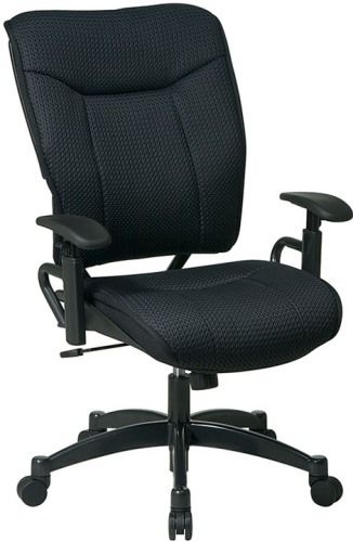 Office Star 3701 Space Black Deluxe Mesh Managers Chair, Thick Padded Contour Seat and Back with Built-in Lumbar Support, One Touch Pneumatic Seat Height Adjustment, 2-to-1 Synchro Tilt Control with Adjustable Tilt Tension and Tilt Lock, Black Deluxe Mesh Fabric, Height Adjustable Arms with PU Pads, Heavy Duty Gunmetal Finish Base with Oversized Dual Wheel Carpet Casters (OFFICESTAR3701 OFFICESTAR-3701 OFFICE3701 OfficeStar)