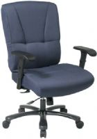 Office Star 7605 Pro-Line II Big and Tall Deluxe Executive Chair, Thick Padded Contour Seat and Back with Built-in Lumbar Support, One Touch Pneumatic Seat Height Adjustment, Locking Mid Pivot Knee Tilt Control with Adjustable Tilt Tension, Grey Fabric, Rated for 400 lbs., Height Adjustable PU Padded Arms (OFFICESTAR7605 OFFICESTAR-7605 OFFICE7605 OfficeStar) 