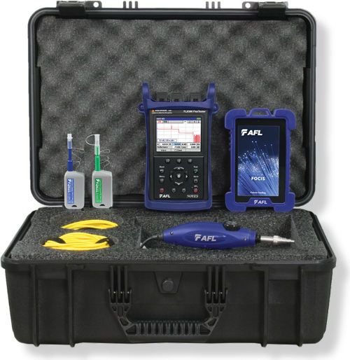 AFL OFL280-103U-PRO Model OFL280-103 FlexTester Hand-held Multifunction OTDR and Loss Test Set With UPC inspection Adapter Tips, Blue, Patented in- or out-of-service OTDR testing from a single port, Icon-based LinkMap display with pass/fail for easy network analysis, ServiceSafe live PON detection and OTDR test without service disruption, UPC AFLOFL280103UPRO (OFL280103UPRO OFL280103U-PRO OFL280-103UPRO OFL280 103U PRO OFL280103U PRO OFL280 103UPRO OFL280-103 OFL280103 OFL280 103)