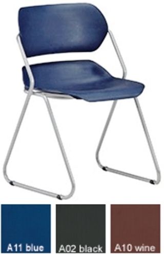 OFM 202 Armless Stack Chair, 16 gauge steel tube frame, Frame available in Black or Silver, No assembly necessary (OFM202 OFM-202) 