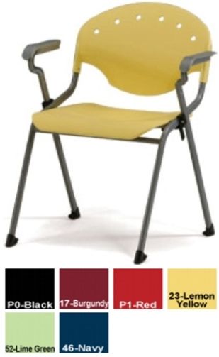 OFM 306 Rico Stack Chair with Arms,, Designer Look at an Affordable Price, Polypropylene seat & back in a rainbow of colors (OFM306 OFM-306) 