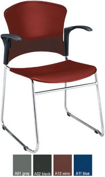 OFM 310-PA MultiUse Chair with Plastic Seat and Back (Arms included), Durable plastic shell, Chrome plated steel frame (OFM310PA OFM310-PA OFM-310PA OFM310 OFM-310)