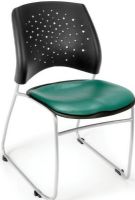  OFM 325-VAM-4PK-602 Star Stack Chair - Vinyl Seat, Anti-microbial/anti-bacterial vinyl, 18.5" W x 17.5" D Seat Size, 19" W x 16" H Back Size, 18.25" H Seat Height, 250 lbs. Weight capacity, Triple curve seat design, Stacks 6 high without dolly, Stacks 16-20 high on optional dolly, Sled base with built-in ganging brackets, Replaceable stain-resistant seat cushion, Teal Finish, Set of 4, UPC 845123012314 (325-VAM-4PK-602 325 VAM 4PK 602 325VAM4PK602  OFM 325 VAM 4PK 602  OFM 325-VAM-4PK-602  OFM3 