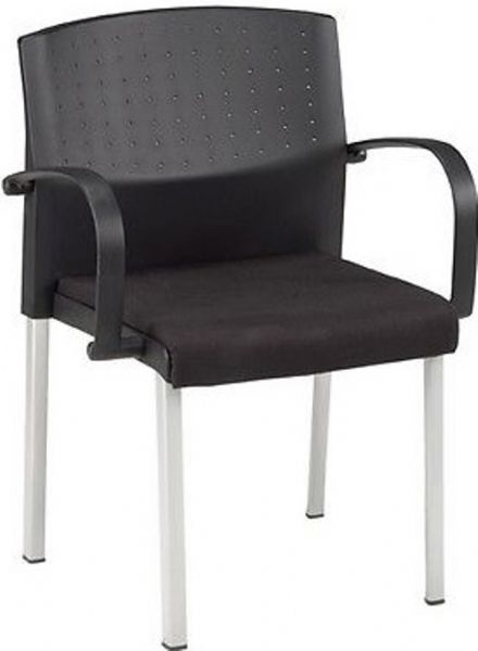OFM 411 Europa Convertible Guest/Reception Chair with Arms, Black Shell and Black 1