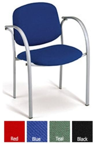 OFM 432 Silla Side Guest/Reception Chair, Contemporary design, Elegant silver frame, Stacks 6 high; Stain-resistant fabric; 250 lbs weight capacity (OFM432 OFM-432)