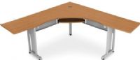 OFM 55177-MPL L Shaped Desk With 24" Deep Top - Size: 72" x 72", Heavy-duty 16-guage steel construction, 6' x 6' L-shaped workstation, 24"D table surface, Sliding keyboard tray, Scratch-resistant powder-coated paint finish on frame, Thermofused melamine finish with self edge, Wire management table top grommet, Leveling glides, Graphite with Black Frame Special Order, Maple Top Finsih, Silver Frame Color,UPC 811588017171 (55177 55177-MPL 55177 MPL 55177MPL OFM55177MPL OFM-55177-MPL OFM 55177 MPL) 