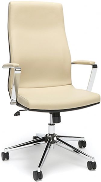 OFM 567-CRM High Back Leather Manager Chair, 17.25