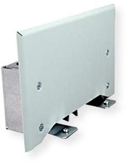 Wiremold OFR10IW In Wall Entrance End Fitting; Gray; Feeds OFR Series Overfloor Raceway from behind wall; Configurable to provide one or two channels of power; Has 1/2
