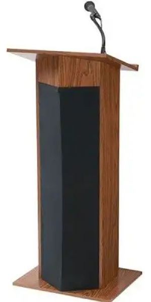 Oklahoma Sound 111PLS-MO Power Plus Floor Lectern, Medium Oak, Ideal for Mid-sized Audiences of 900, 30 Watts Power Output, Four 8 Full Range Speakers, Inside Shelf 20.5W x 6D, Built-In Full Featured Amplifier with Technologically Advanced, Media Aux 1/8 Input, Tie-Clip Lavalier with 10 Cable, Tone/Base Control (111PLSMO 111PLS MO 111-PLS-MO 111 PLS-MO)