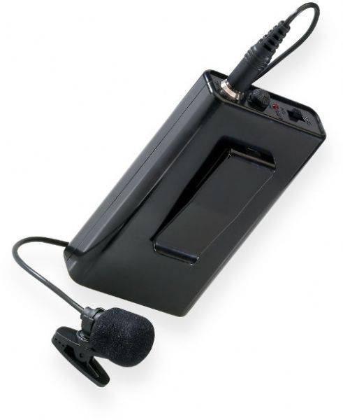 Oklahoma Sound LWM-6 Tie-Clip/Lavalier Wireless Microphone, Select channel A or B to eliminate outside frequency interruption, Move freely up to 200 ft. away, Includes pocket-size transmitter with a clip-on mic, Uses a 9-volt battery (LWM6 LWM 6 LW-M6)