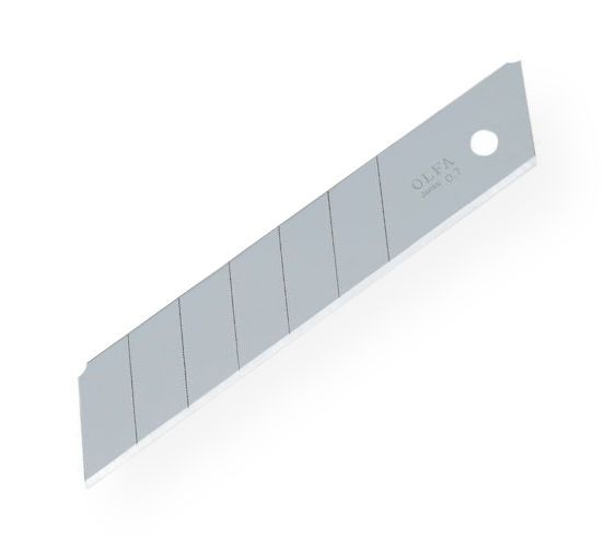 Olfa OR-HB20 HB Snap-Off 25mm Steel Blades 20-Pack; 7-segment, 25mm snap-off blade for industrial materials; Made of high-quality carbon tool steel with a double-honed blade for unparalleled sharpness and superior edge retention; Exact 59 degrees edge angle optimizes cutting power and minimizes blade breakage; UPC 091511500318 (OLFAORHB20 OLFA-ORHB20 OLFA-OR-HB20 OLFA-ORHB20 CUTTER BLADE)