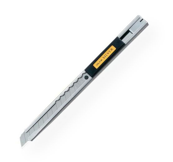 Olfa OL-SVR1 Silver Deluxe Utility Knife; Made of polished stainless steel, this pen-style knife is extremely thin and convenient to carry; One snap-off blade included; Uses OR-AB10B, OR-AB50B, OR-AB10SB, OR-AB50S, and OR-A1160B blades; Shipping Weight 0.25 lb; Shipping Dimensions 5.2 x 0.5 x 0.12 in; UPC 091511100143 (OLFAOLSVR1 OLFA-OLSVR1 OLFA-OL-SVR1 OLFA/OLSVR1 OLSVR1 TOOL KNIFE)