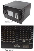 Opticis OMM-2500 Optical Modular Matrix 32X32 DVI/HDMI/SDI/DisplayPort; Up to 32 DVI, HDMI, SDI, DisplayPort inputs and outputs can be configured; Each card has 4 input or 4 output ports and 8 cards can be fitted into input and output bays; Dual link DVI supports from 2x2 to 16x16 input and output; Has Electrical DVI, Dual link DVI, HDMI, SDI, DisplayPort and Optical DVI input and output cards (OMM2500 OMM 2500) 
