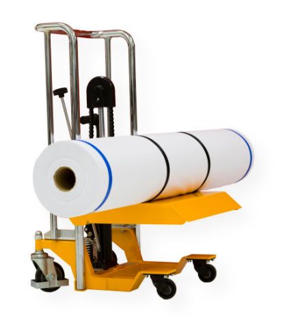 On-A-Roll 61579 Lifter Series Compact, lifts rolls up to 200 lbs; Extended nylon safety straps provide leverage to help guide the roll into the trough and ensure materials are secured for transport; Concave trough design of the media tray stabilizes rolls for transport (ONAROLL61579 ONAROLL-61579 ONAROLL615-79 FOSTER-61579 ONAROLL-LIFTER 615/79)
