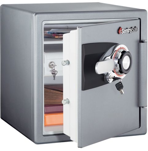 SentrySafe OS3421 Combination Fire-Safe, 3-number combination lock with clicking dial and tubular key lock, 4 live-locking bolts, Metal handle, New multi-position shelf and multi-position drawer, Door pocket, Holds standard and A-4 size papers, folders and binders, ETL verified for 1-hour fire protection of CDs, DVDs, Memory Sticks and USB Drives up to 1700 degrees F (OS-3421 OS 3421 Sentry Safe)