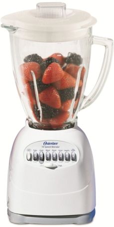 Oster 6608 Glass Jar 14-Speed Blender, White, 450 watts powerful engine, Refractory glass jar with capacity for 6 cups (1.5 liters), Pulse function to control the mixture accurately, Exclusive all-metal coupling system Drive All- Metal for maximum durability, Pulverizes ice with ice crusher blade (OSTER6608 OSTER-6608)
