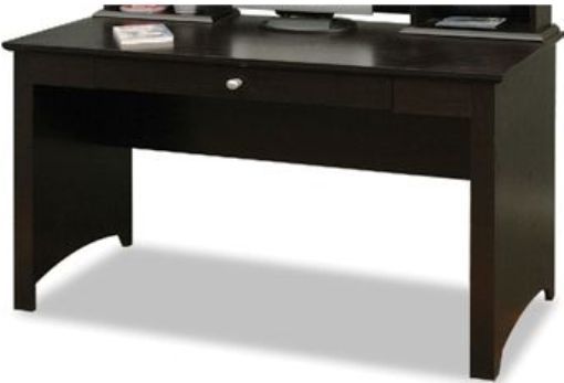 O'Sullivan 11674 Computer Workcenter West Village Collection, Writing Desk, Satin stainless pulls and knobs, Pull-down keyboard tray, Spacious work area, Finish: Black Oak; Dimensions: 53 3/8