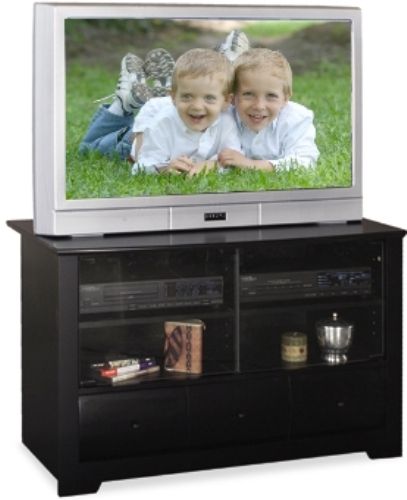O'Sullivan 20222 TV/VCR Stand, Collection Electronic Furniture, Finished in Black laminates (OSU20222 OSU-20222 OSU 20222 OSullivan) 