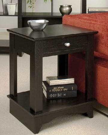 O'Sullivan 20984 End Table, West Village HF Collection, Cubic Ft 1,26, A pull out drawer, Product Dimensions: Height 26.25 Depth 17.08 Width 21.73, Weight 40.00 lbs (20984 OSU20984 OSU-20984 OSU 20984 OSullivan)