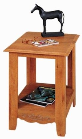 O'Sullivan 37135, End Table, French Gardens Collection, Tabletop with routed edge, Lower storage shelf, Cubic Ft 1,09, Weight 30.00 lbs, finished in a charming Odessa Pine laminate. (37135, OSU37135, OSU-37135, OSU 37135, OSullivan)