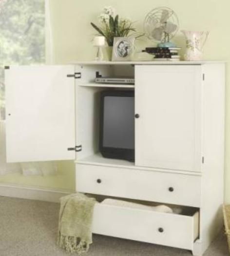 O'Sullivan 37372 White Bedroom Armoire, Litchfield Collection, Fits TVs up to 32 (OSU37372, 37372, 3737)