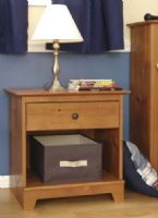 O'Sullivan 37398 Night Stand, Litchfield Collection, Finished in Heartland Pine laminates, 1 pull out drawer, Antique brass drawer pull (OSU37398 OSU-37398 OSU 37398 OSullivan) 