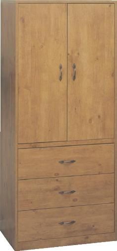O'Sullivan 40484 Deluxe Three Drawer Cabinet, French Gardens Collection, Finished in Odessa Pine laminate; Two adjustable or removable shelves (OSU40484 OSU-40484 OSU 40484 OSullivan)