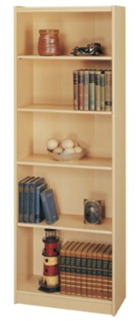 O'Sullivan 41005 Five Shelf Bookcase, Finished in Maple laminate, Three adjustable shelves, Soft rolled edges, Extra deep 11 1/2
