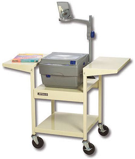 Apollo OT2129E Overhead Projector Adjustable Overhead Projector Cart with Electric Outlets, Height-adjustable, all-steel overhead projector cart with 3-outlet electric assembly and cord bracket (OT 2129E OT-2129E)