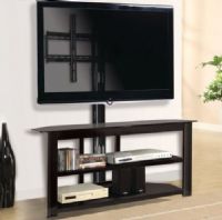 InnovEx OXNARD62-BLK-AM100G29 Oxnard 62" TV Stand with Mount, Black; Superior strength steel frame; 8mm tempered glass holds up to 60" flat screen TV; Scratch resistant epoxy powder coating; Heavy-duty, tempered black glass, scratch resistant powder coated steel frame, it is sleek and modern style is perfect for any home; UPC 811910014625 (OXNARD62BLKAM100G29 OXNARD62BLK-AM100G29 OXNARD62-BLKAM100G29) 