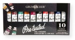 Grumbacher P1030G Pre-Tested Oil Paint 10-Color Set; Set contains 24ml tubes in 10 colors; The rich, creamy texture combined with a wide range of vibrant colors make these paints a favorite among instructors and professionals; Great for stencil making and as a surface for mixed media artwork;  UPC 014173353115 (GP1030G GP-1030G GP1030-G GRUMBACHERP1030G GRUMBACHER-P1030G GRUMBACHER-P1030-G) 