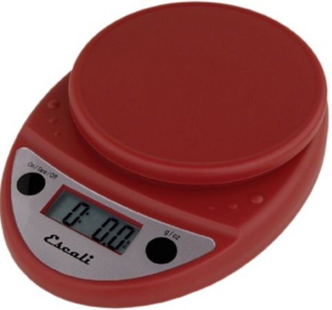 Escali P115WR Primo Digital Scale, 11 lbs, 5000 grams Capacity, 0.05 oz / 1 gram Graduation, Ounces and Grams Measuring units, Digital display, Two button operation, Automatic shut-off feature ensures long battery life, Tare feature, Warm Red Finish, UPC 857817000460 (P115WR P-115WR P 115WR P115-WR P115 WR)