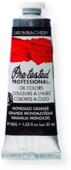 Grumbacher P142G Pre Tested Artists Oil Color Paint 37ml Monoazo Orange; The rich, creamy texture combined with a wide range of vibrant colors make these paints a favorite among instructors and professionals; Each color is comprised of pure pigments and refined linseed oil, tested several times throughout the manufacturing process; UPC 014173353214 (P142G GBP142GB OIL-P142G ARTISTS-P142G GRUMBACHERP142G GRUMBACHER-P142G) 