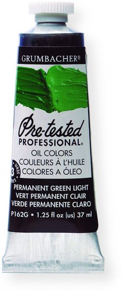 Grumbacher P162G Pre Tested Artists Oil Color Paint 37ml Permanent Green Light; The rich, creamy texture combined with a wide range of vibrant colors make these paints a favorite among instructors and professionals; Each color is comprised of pure pigments and refined linseed oil, tested several times throughout the manufacturing process; UPC 014173353276 (P162G GBP162GB OIL-P162G ARTISTS-P162G GRUMBACHERP162G GRUMBACHER-P162G)