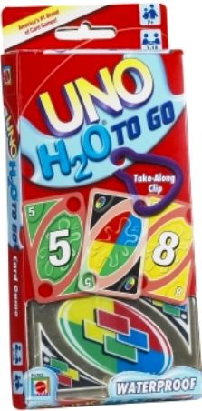 Mattel P1703 UNO H2O To Go Card Game, Plastic cards resist water 