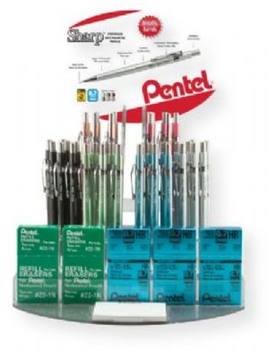 Pentel P207M-96 0.7mm Display; Contents 36 Sharp 0.7mm pencils assorted metallic barrel colors; 8 eraser refill tubes and 12 eraser refills per tube; 36  lead refill tubes with 12 leads per tube; Open Stock Display; Superior construction; Refillable; Finger grip and metal clip; Medium Point, 0.7 mm; UPC 72512262092 (P207M-96 P207M96 P-207M96 PENTELP207M96 PENTEL-P207M96 PENTEL-P207M-96) 