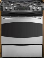 GE General Electric P2S975SEPSS Duel Fuel Range with 4 Sealed Burners, 30" Size, 4.1 cu ft Total Capacity, Large Oven Unit Capacity, Range with Storage Drawer Configuration, 1 - 18,000 BTU/140F degree simmer Power Boil Burner, 1 - 5000 BTU/140F degree simmer Precise Simmer Burner, 1 11000 BTU/150F degree simmer High Output Burner, 1 - 9100 BTU/150F degree simmer All-Purpose Burners, Stainless Steel Finish (P2S975SEPSS P2S975SEP-SS P2S975SEP SS P2S-975SEP P2S 975SEP) 