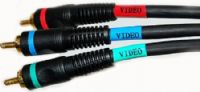 Bytecc P3V-15 Premium Component RGB 15 ft. Video Cable, GOLD Plated, Black Jacket, 3RCA to 3RCA, RG59U R/G/B Color, UPC 837281105625 (P3V15 P3V 15) 