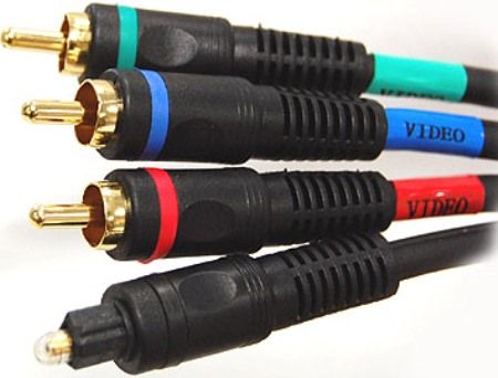 Bytecc P3VT-6 Premium Component Video with Toslink 6 Feet Audio Cable, Black Jacket, UPC 837281105755 (P3VT6 P3VT 6)