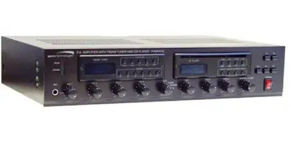 Speco Technologies P-60FACD 60 Watt PA Amplifier with FM/AM Tuner and CD Player; 60 Watt RMS/ 90 Watt Max; AC 115V/230V 50/60Hz, 60-15kHz (P60FACD P 60FACD P60-FACD P60F-ACD P60FA-CD)