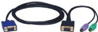 Tripp Lite P750-006 KVM Switch PS/2 Cable Kit for B004-008 Tripp Lite KVM Switch, 6ft Cable Length, 4 Number of Connectors, Copper Conductor, Foil and braid shielded Insulation, 1 x 15-pin D-Sub (HD-15) Male, 2 x 6-pin mini-DIN (PS/2) Male and 1 x 15-pin D-Sub (HD-15) Male Connector Details (P750-006 P750006 P750 006) 