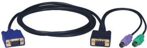 Tripp Lite P750-006 KVM Switch PS/2 Cable Kit for B004-008 Tripp Lite KVM Switch, 6ft Cable Length, 4 Number of Connectors, Copper Conductor, Foil and braid shielded Insulation, 1 x 15-pin D-Sub (HD-15) Male, 2 x 6-pin mini-DIN (PS/2) Male and 1 x 15-pin D-Sub (HD-15) Male Connector Details (P750-006 P750006 P750 006)