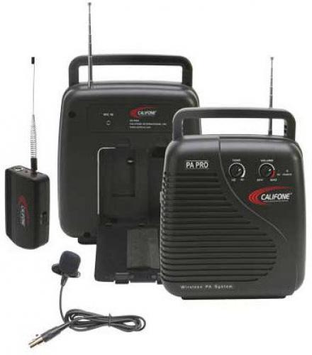 Califone PA10A VHF Wireless PA System Frequency 206.40 MHz, 100' wireless range for mobility with handsfree VHF mic and belt-pack transmitter, Built-in rechargeable battery, Hidden space for transmitter storage; Dual volume control on PA & transmitter; 206.40MHz Wireless frequency; UPC 610356264003 (PA 10A PA-10A) 