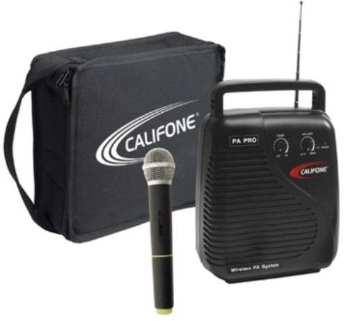 Califone PA10A-1 10-Watt RMS VHF PA Pro System, Handheld Wireless Microphone, Carry Case, 206.400 MHz frequency; 100 wireless range from transmitter to PA; Ideal for meetings, indoor and outdoor activities, tours, conferences, classroom and emergency response situations; UPC 610356266007 (PA10A1 PA10A-1 PA10A 1 PA10A)