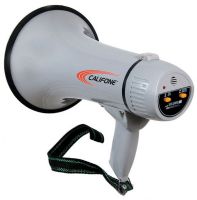 Califone PA-15 Megaphone with Built-In Siren, 15 Watts RMS, 20 Watts Maximum Power Output, 1000' Range; 7.5" Speaker, 6 x D-cell Battery, Normal 6 hrs., Continuous: 3 hrs. Battery Life, Length 13" (330mm), Horn Diameter 7.5" (190mm) Dimensions, UPC 610356257005 (PA15 PA 15 CALIFONEPA15) 