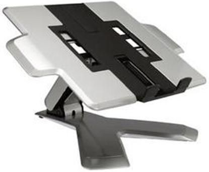 Toshiba PA3579U-1ETC Universal Notebook/Projector Stand - Stand for projector / notebook, Universally designed to accommodate notebook or projector weighing up to 12.2 pounds, Smooth one-step lift and tilt functionality, Promotes true ergonomic viewing, Unique swivel feature allows the notebook to rotate 360, Independent tilt range up to 25% positions a notebook for maximum ergonomic comfort (PA3579U-1ETC PA3579U 1ETC PA3579U1ETC PA3579U-1 PA3579U1 PA3579U 1)